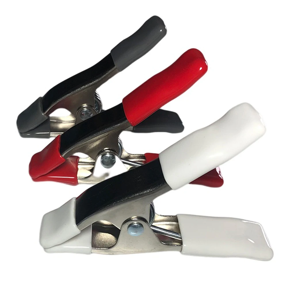 1/5pcs 4 Inch Heavy Duty DIY Work Clip Portable Home Metal Spring Clamp Nickel Plated A-shaped Clip Woodworking Grip Tools