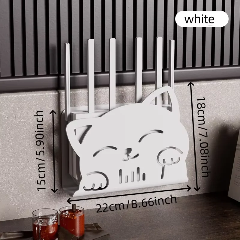 Aufbewahrungsregal für Zuhause, Aufbewahrungsbox, süßes katzenförmiges dekoratives Rack zur Wandmontage, WLAN, Fernbedienung, Aufbewahrungsbox für Elektroplatine
