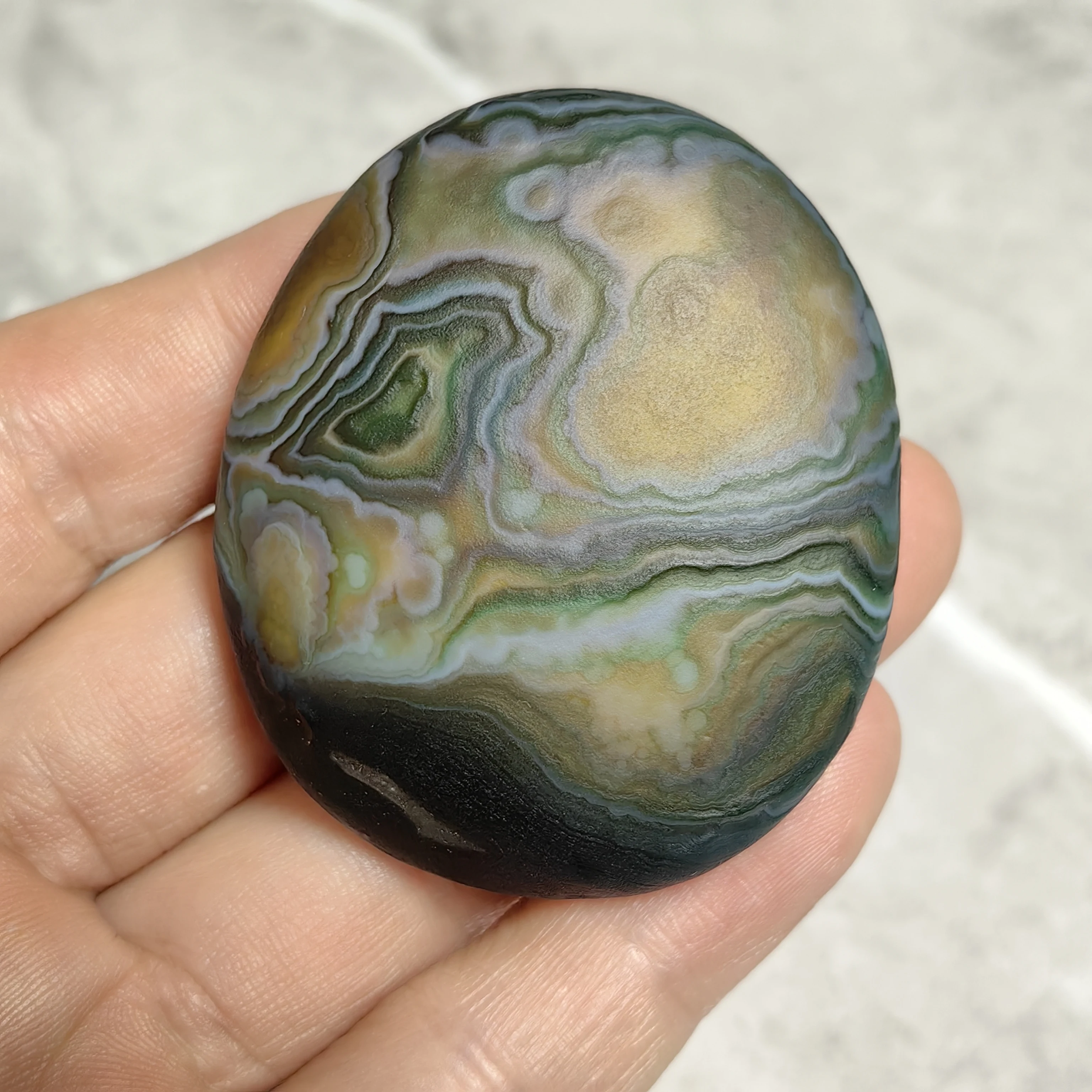 Pure Natural Haut-relief Divine Eye Agate Rough Stone for Good Luck Amulet, Stress Relief Jewelry Decoration DIY Making Ornament