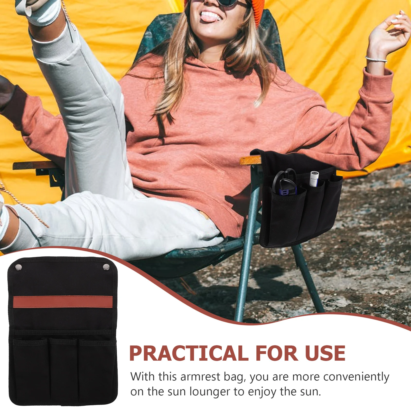 

Outdoor Storage Bag Chair Folding Cotton Lightweight Multi-function Armrest Pouch