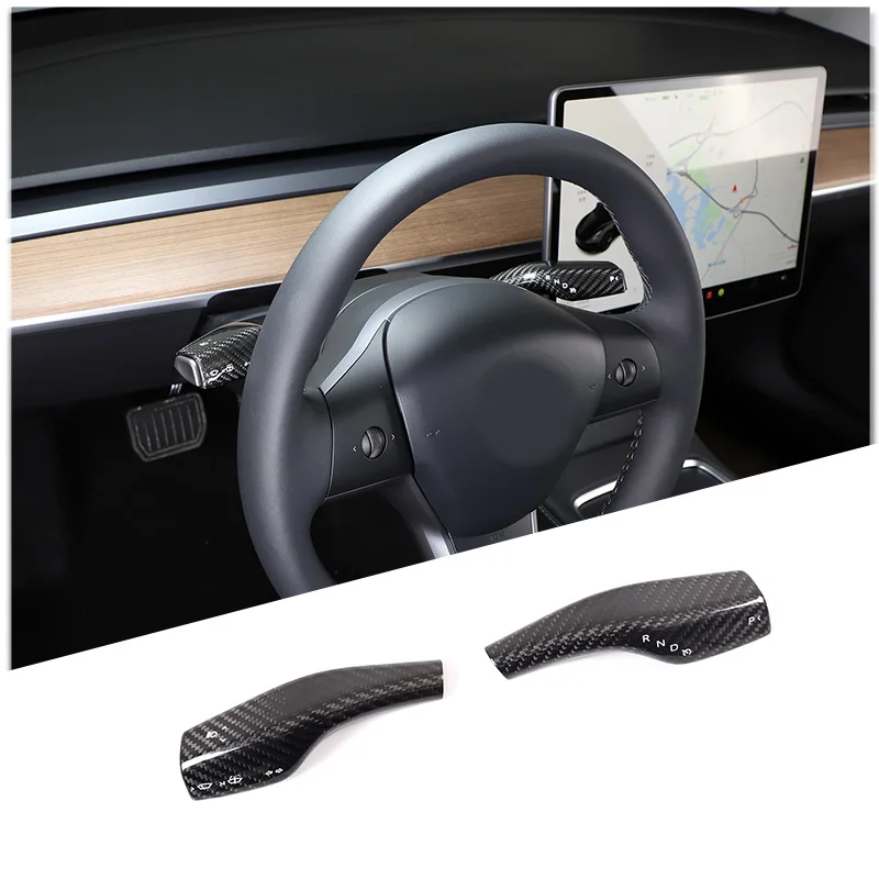 For Tesla Model 3/Y 2016-2022 Steering Wheel Gear Shift Lever Cover Protection Cover Wiper Column Shift Shell Car Accessories
