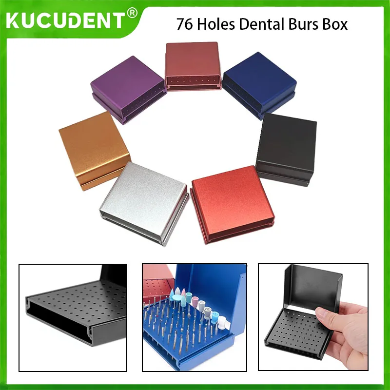 

76 Holes Dental Bur Holder For High And Low Speed Endo Box Cleaning Stand 135℃ Autoclavable Sterilizable Dentistry Lab Tools