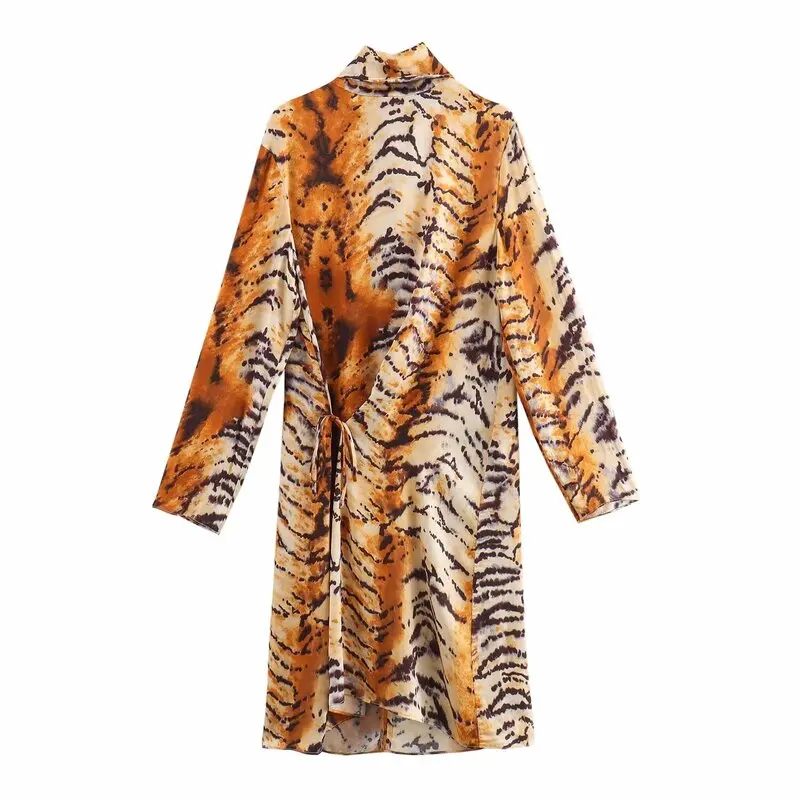 Automne 2024 nouveau femmes Faion Design Animal imprimé léopard Dr polyvalent longue Sve robe cintrée Ele Sle 8624026