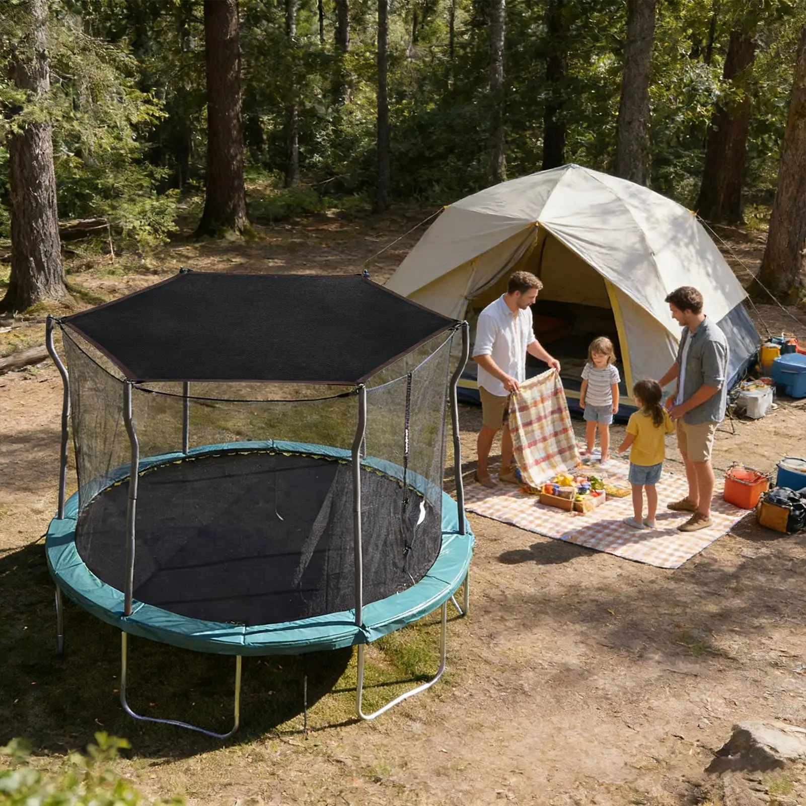 Trampolin-Sonnenschutzabdeckung, Trampolin-Sonnenschutz für 8FT, 10FT, 12FT, 14FT, wasserdicht, UV-Schutz, Ersatzteil, Sonnenschutz-Zubehör