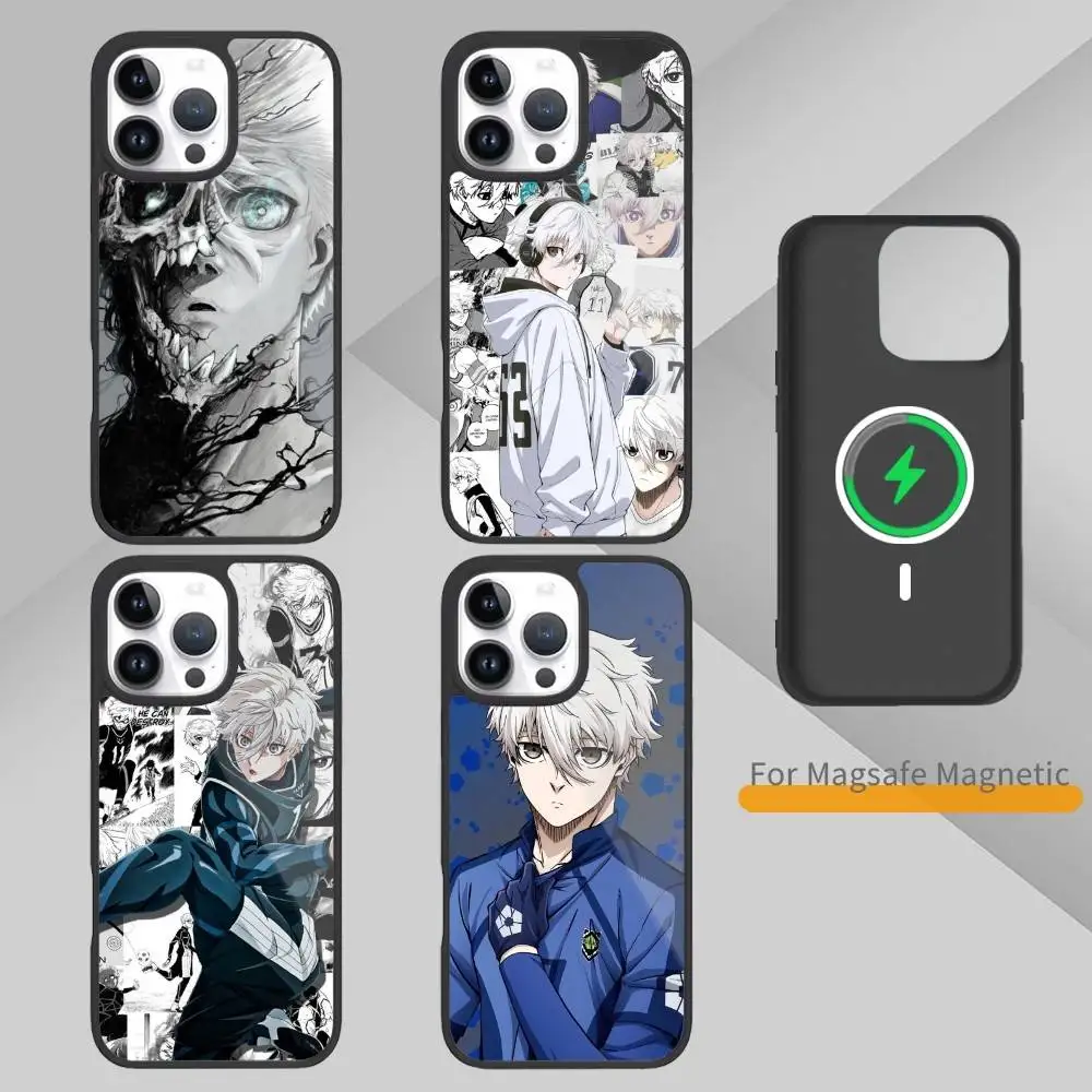 

B-BLUE LOCKS S-Seishiro Nagi Phone Case For iPhone17,16,15,14,13,12,11 Plus,Pro Max Magnetic For Magsafe Wireless Charging