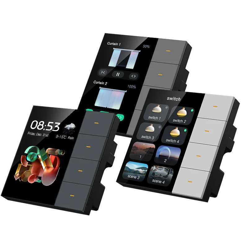 New   F3pro Smart Control Panel 4 Gang Zigbee Wall Switches with Scene Panel 2 in 1