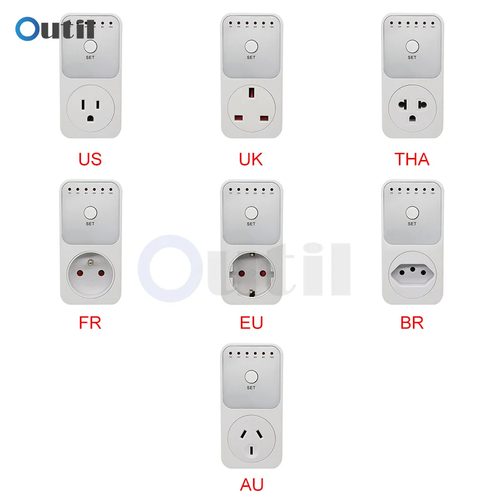 24 Hour Cyclic Electronic Digital Timer Switch EU UK AU US BR FR Plug Kitchen Timer Outlet Programmable Timing Socket 220V