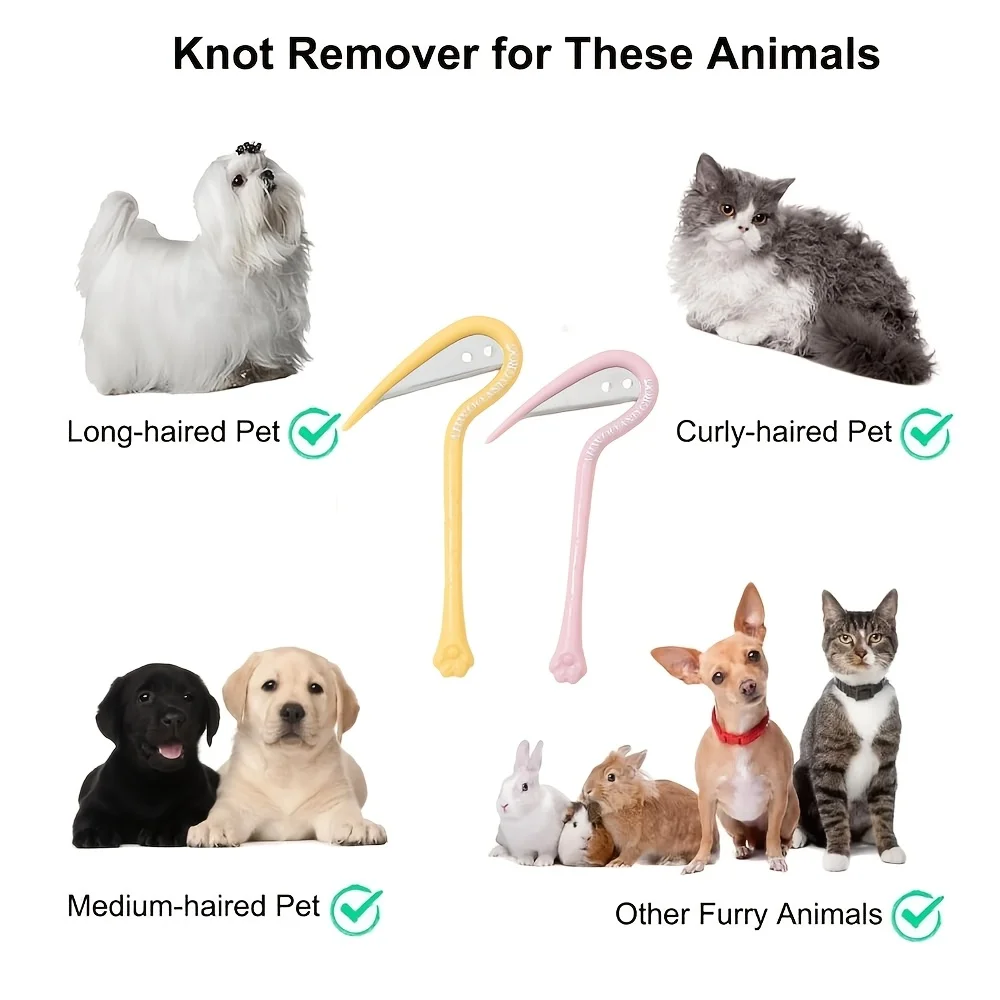 2 Stück Zufällige Farbe Tierhaar-Entfernungsmesser, Universeller Entfilzungskamm für Katzen und Hunde, Schönheitsmesser für Katzen und Hunde – Detail 3