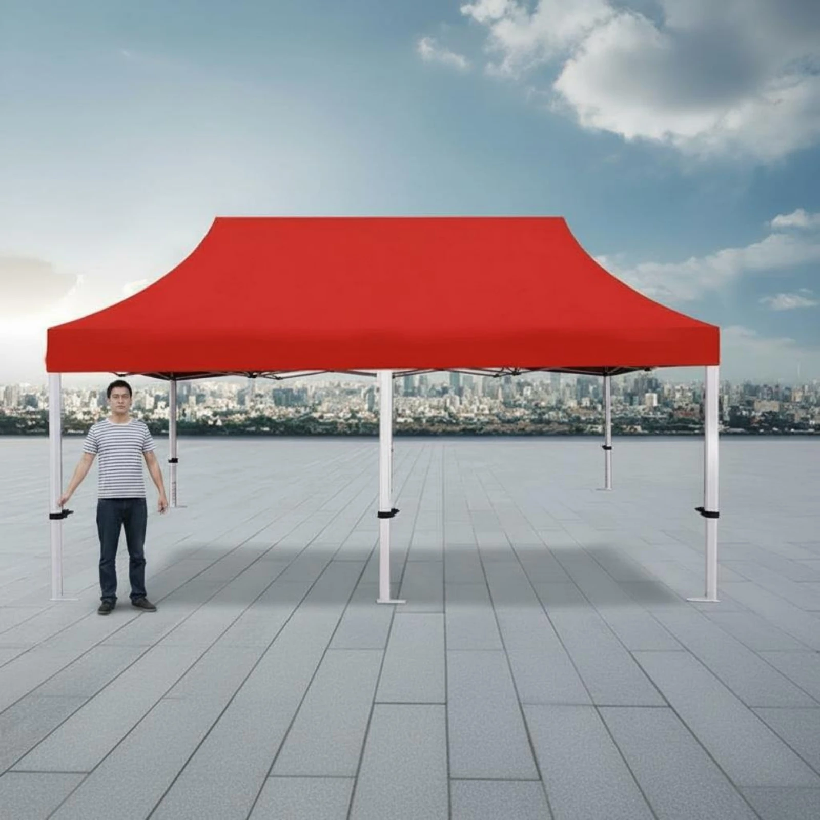 4 Leg Canopy Tent Foldable Shade Tent Folding Canopy Gazebo Easy to Set up Portable Gazebo Protection for Parking Area