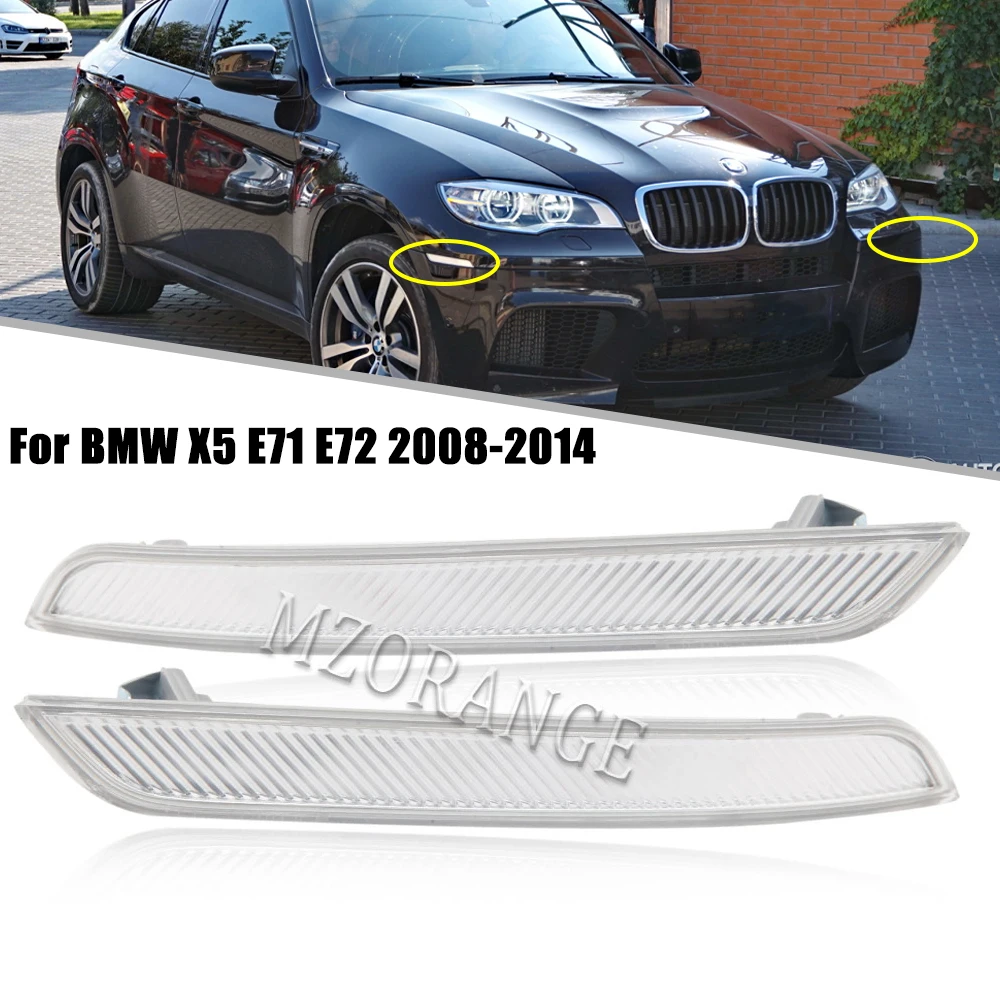 Enquêter de position latéral pour BMW X6, E71, E72, X5M, 2008-2014, réflecteur de pare-chocs avant, clignotants, accessoires de voiture, 1 paire