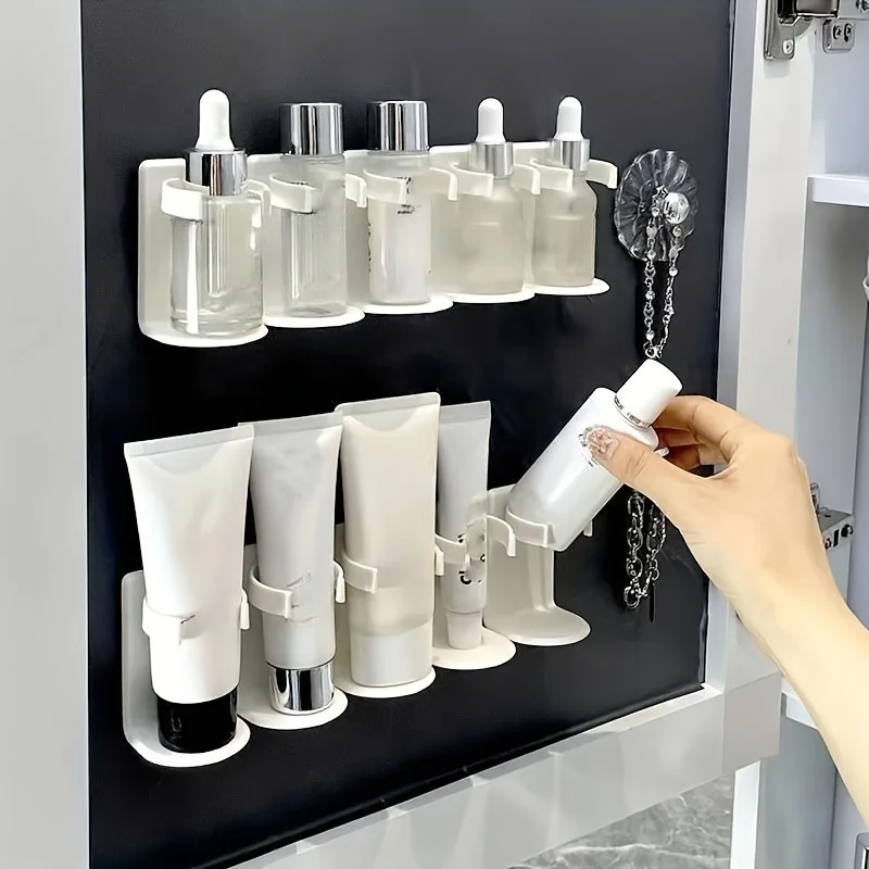 Gesichtsreiniger-Aufbewahrungsregal Wandmontierter, nicht perforierter Badezimmerspiegelschrank Hautpflegeprodukt-Organizer