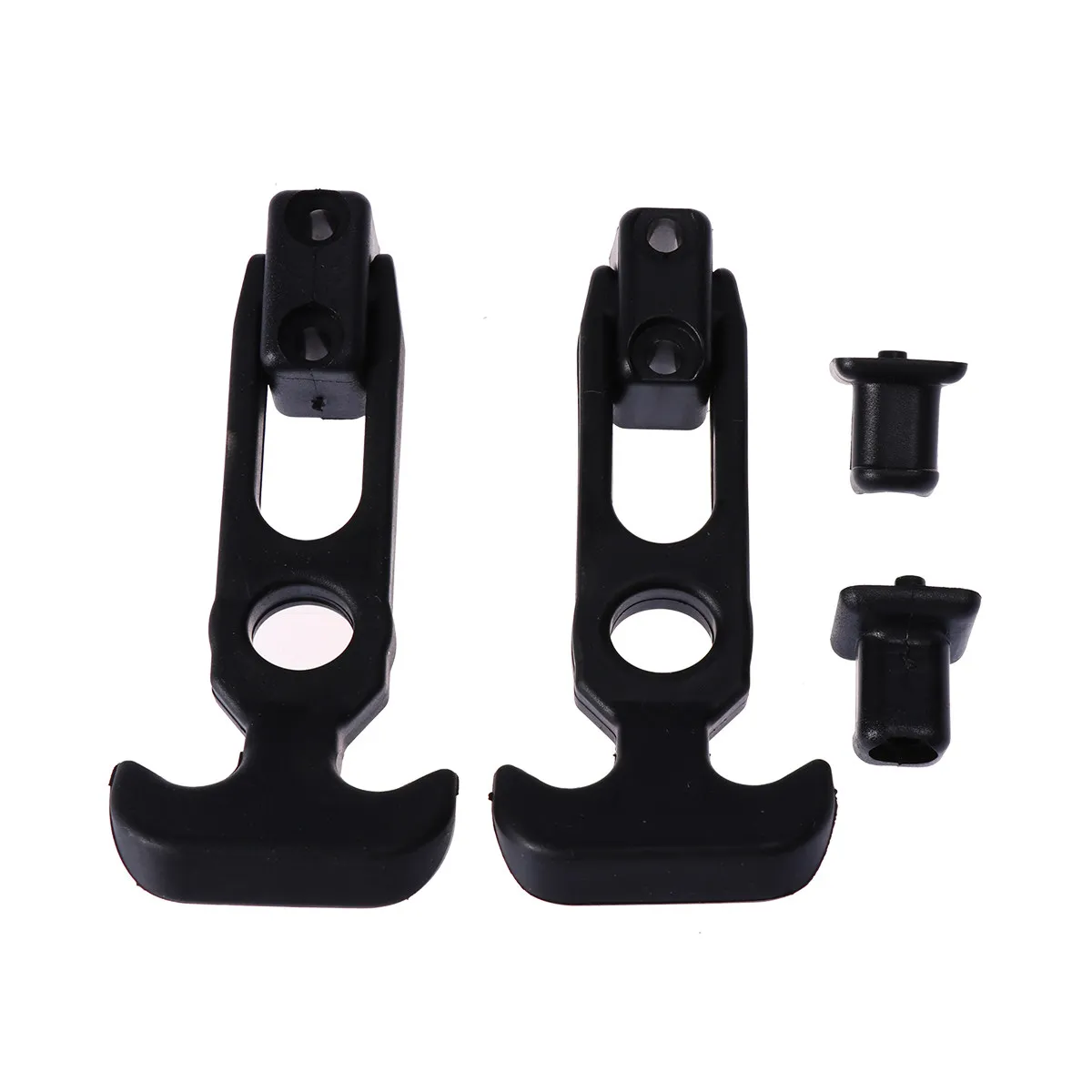 2Pcs Rust Resistant Black Tail Box Buckle Strong Adjustable Hood Lock Rear Tail Retractor Clip Automobile Bumper Trim Lock
