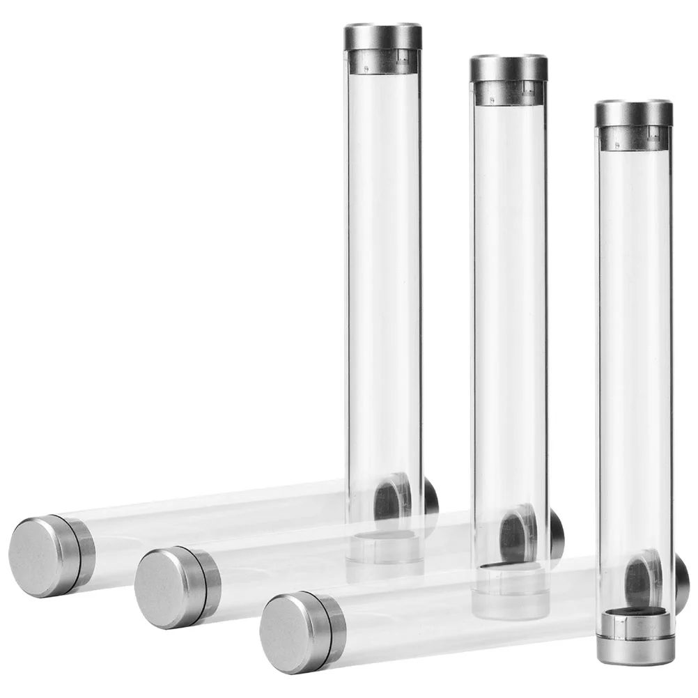 6 Pcs Transparent Pencil Case Clear Display Cabinet Empty Container Cylinder Writing Ballpoint