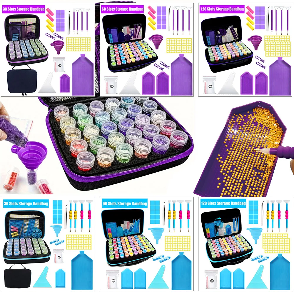 

Diamond Painting Accessories Kit with Suitcase Art Trays Stationery Organizer Easel Ruler Tools And Stickers Bag for Crafters