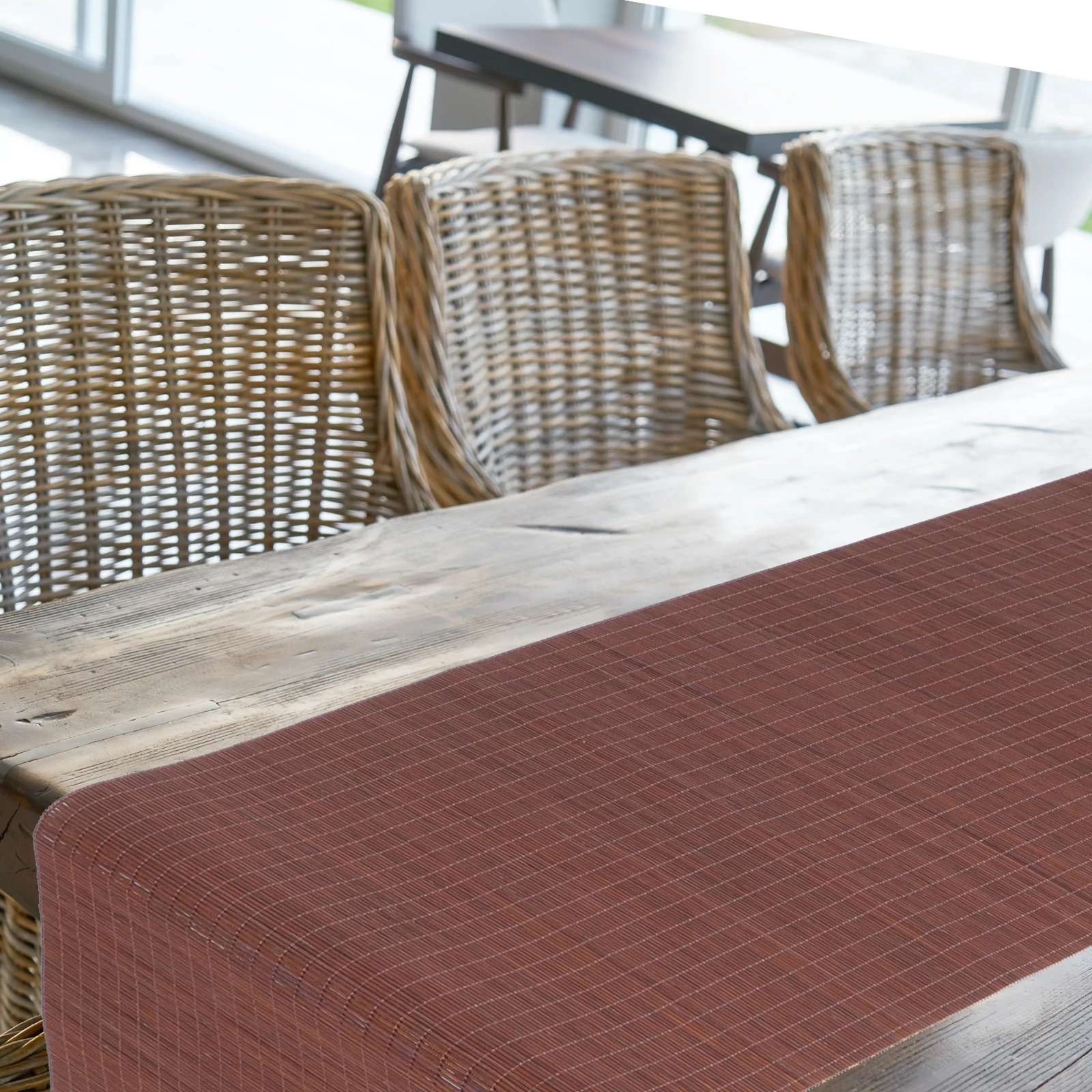 

Bamboo Tea Mat 1PCS Sturdy Premium Easy to Clean Simple Chic Design Warm Atmosphere Delicate Cushion Insulated Table