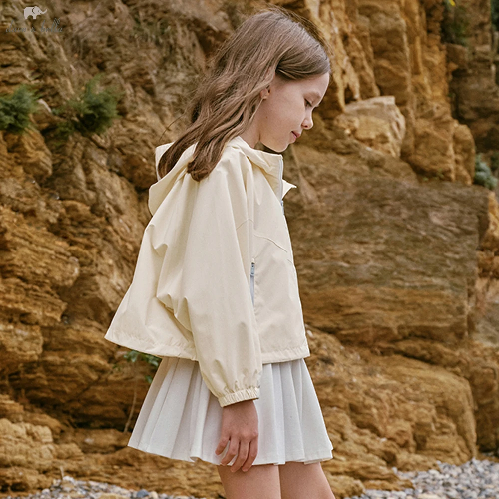 

Dave Bella Girls Spring Autumn Jacket for Children Windproof Waterproof Outdoor Hoodie Kids Outerwear Clothing Coat DK1261917