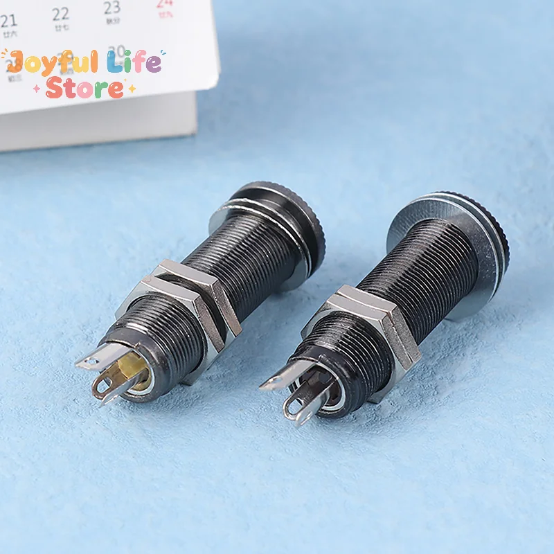 Electric Guitar Bass 6.35mm Socket Stereo 1/4 Inch Output Jacks Plug Brass Straight Tube Style Jack Anti-noisy Plug Socket