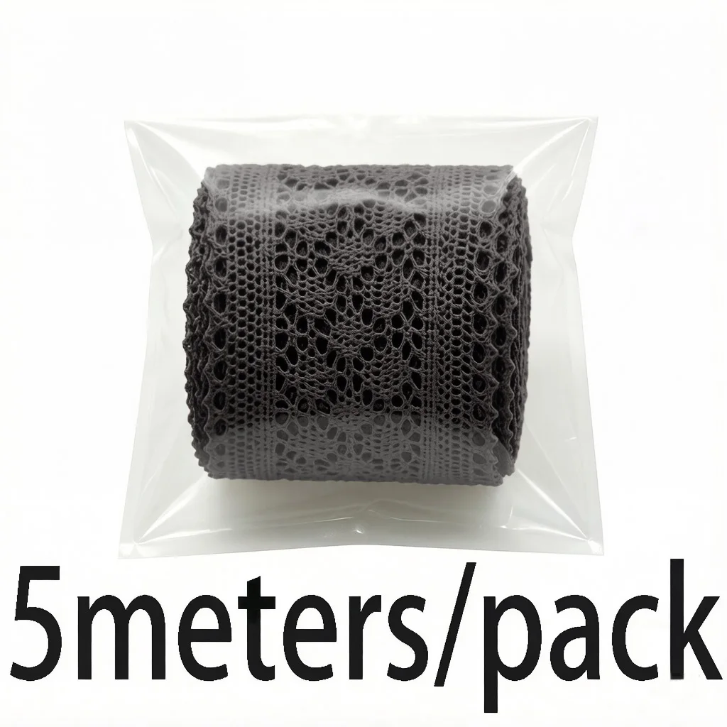 (5 metri/roll) nero del ricamo del cotone di seta del germoglio dello schermo di nastro decorazione del tessuto FAI DA TE cucito decorativi fatti a