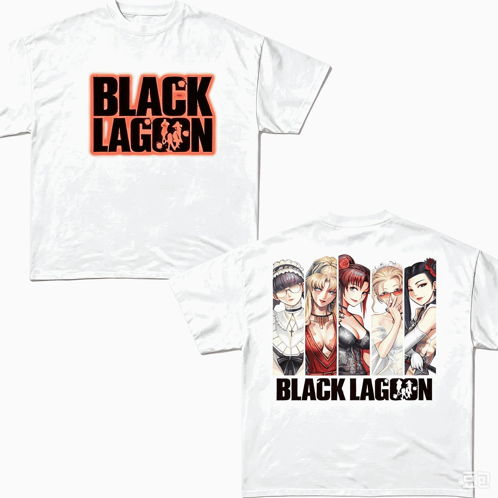 Black Lagoon T-shirts Vintage Oversized Unisex Hip Hop Street T Shirt Casual Loose Streetwear Trendy Cotton Couples high quality