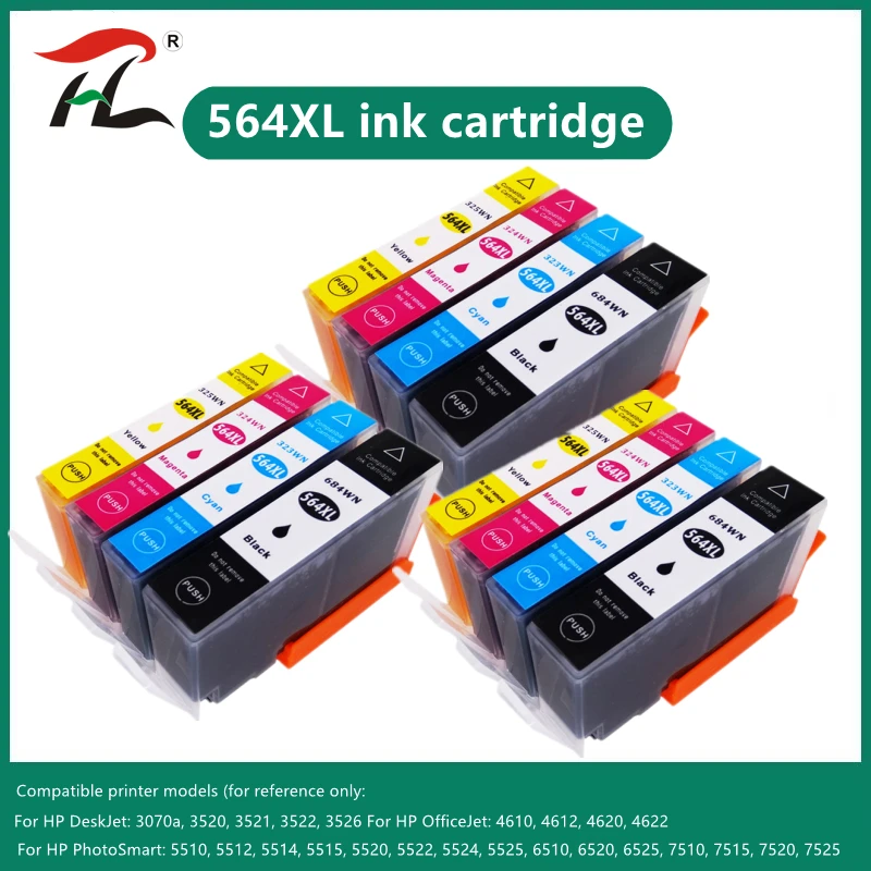 Compatible 564 ink cartridge for hp 564XL for hp564 Photosmart 5510/5511/5512/5514/5515/5520/5522/ 5525/6510/6512/6515 printer