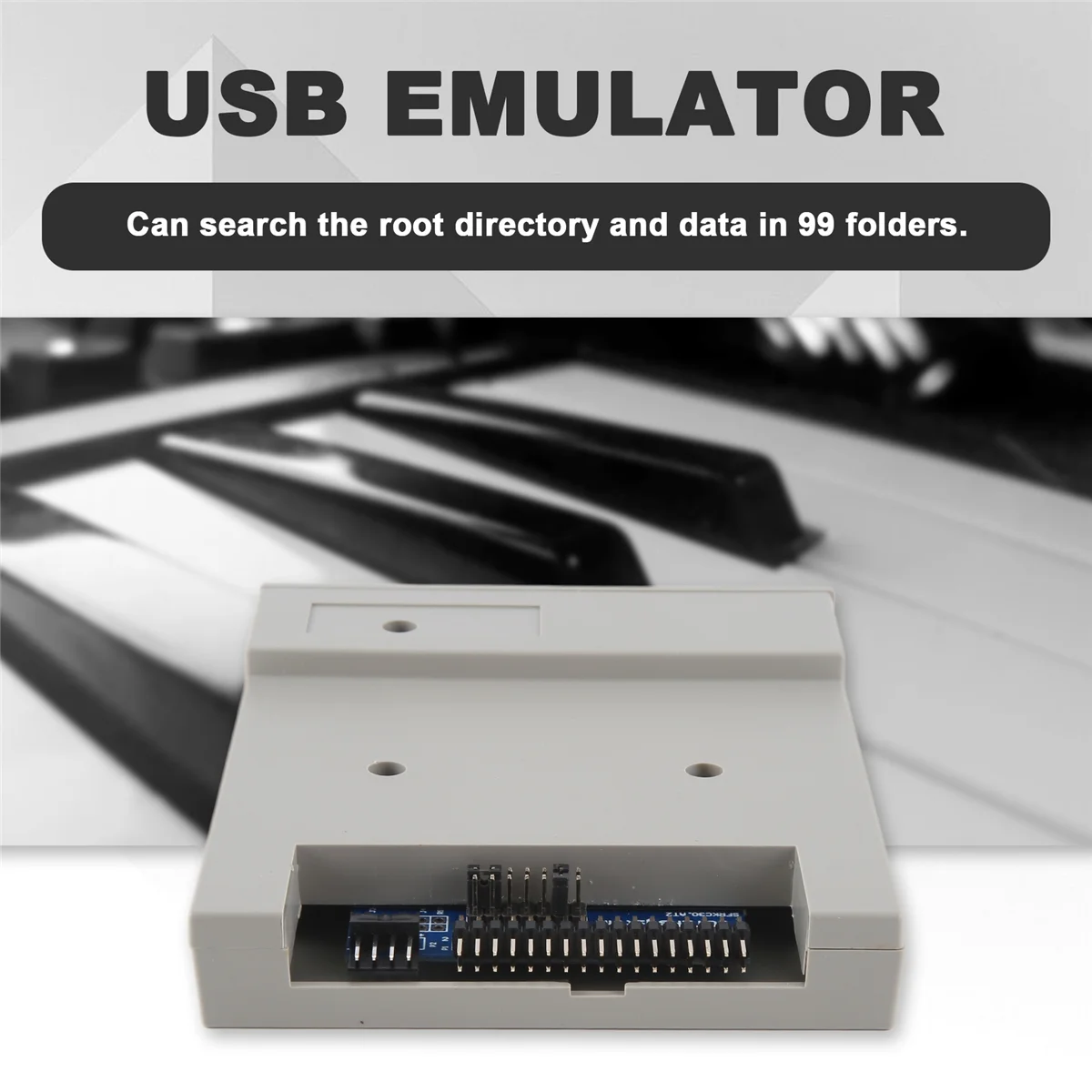 A52TVersion SFR1M44-U100K USB Emulator Gray 3.5In 1.44MB USB SSD Floppy Drive Emulator for Electronic Keyboard for Windows