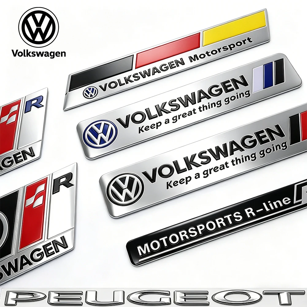 3D Metall Aluminium Abzeichen Seitenkotflügel-Emblem Auto-Karosserie-Dekorationsaufkleber Zubehör für VW Golf Tiguan T-Roc Polo Passat ID.4 MK7 – Detail 2