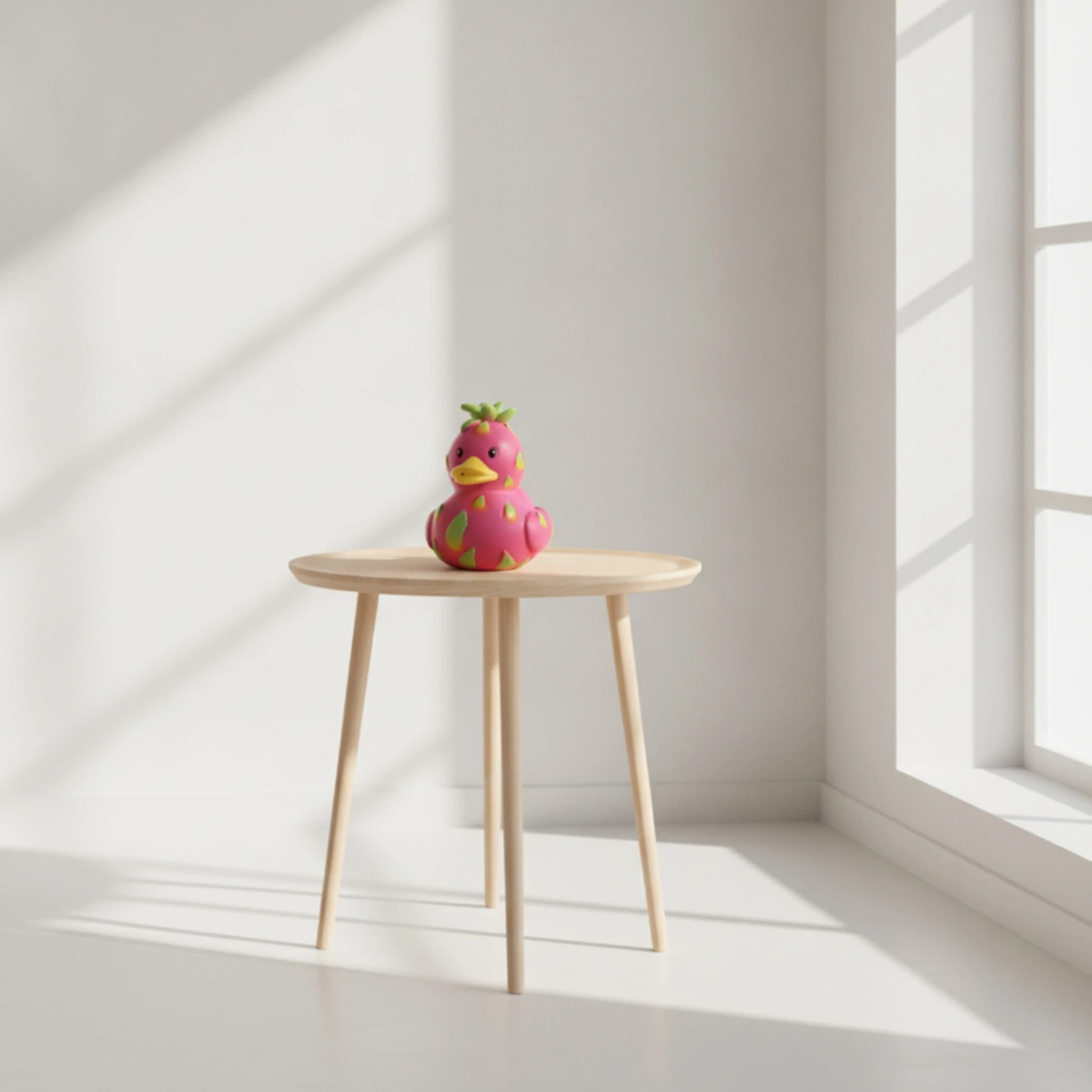 Duck Figurine with Fruit Pattern Decorative Tabletop Duck Ornament Shelf Decoration Playful Figurines Eye-Catching