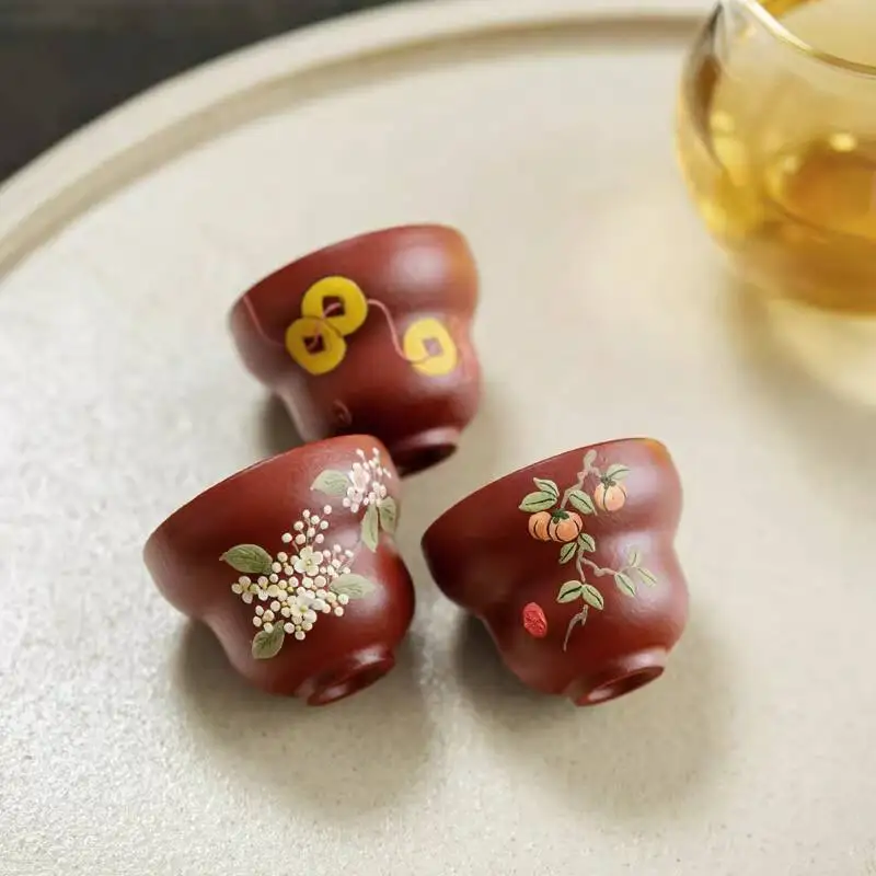 [Changtao]Original Purple Clay Handmade Tea Tasting Cup, Clay-Painted Gourd Small Cup 15Cc, Single Piece Price