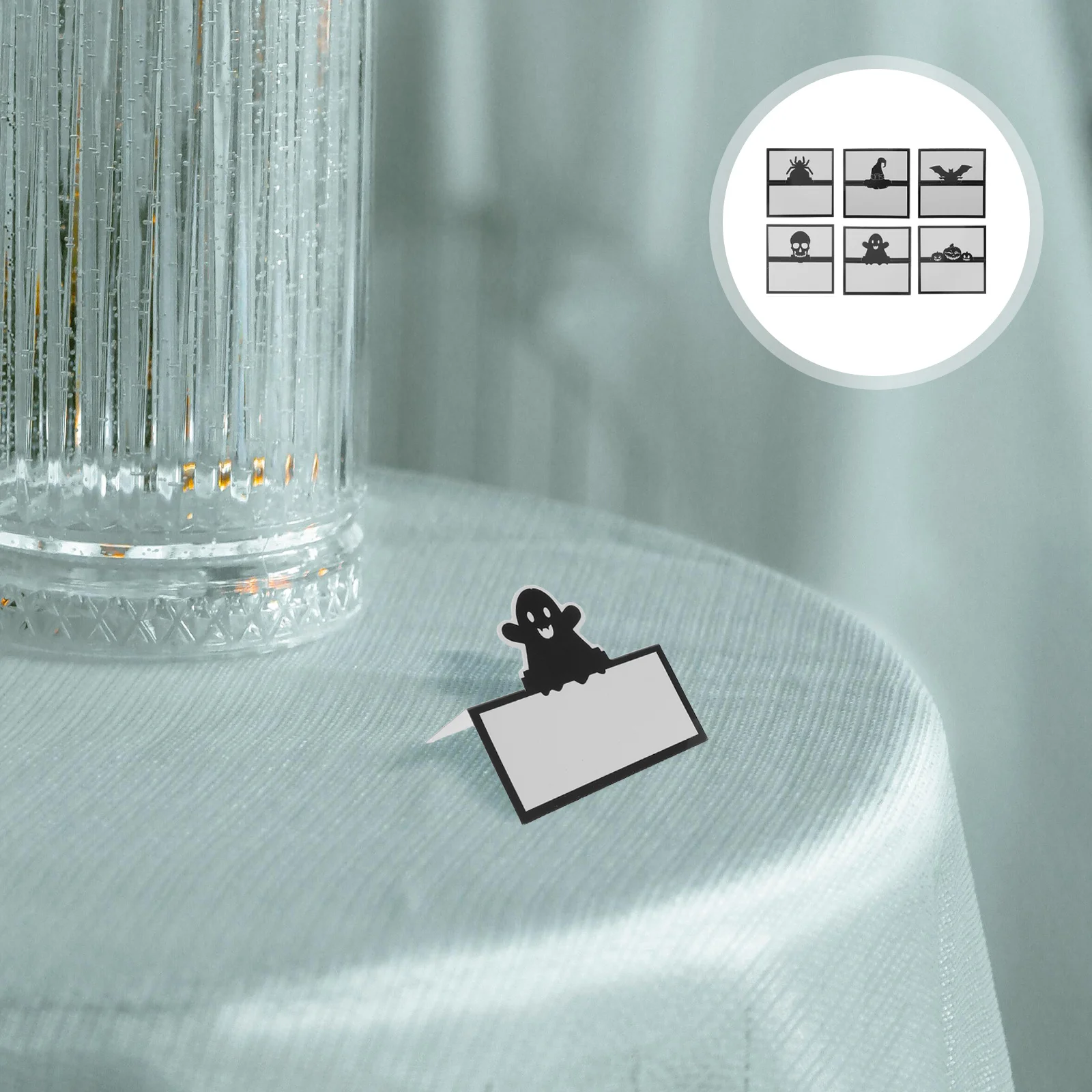 

48Pcs Spooky Halloween Table Place Cards Pumpkin Name Card Holders Designs Gothic Wedding Party Supplies Seating