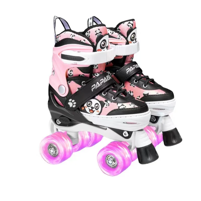 

Roller Skates for Kids Children Skating Shoes Patins Sliding Adjustable Quad Sneakers 4 Wheels Double Line 2 Row Complete Set