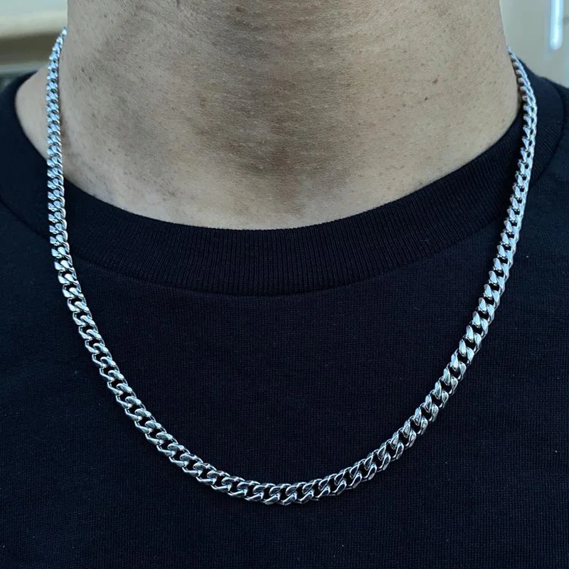 HIYEE NK Cuban Chain for Women Men Necklace Jewelry Gift Classic Style 50 Length For High Polished Non Fade Wholesale Fashion