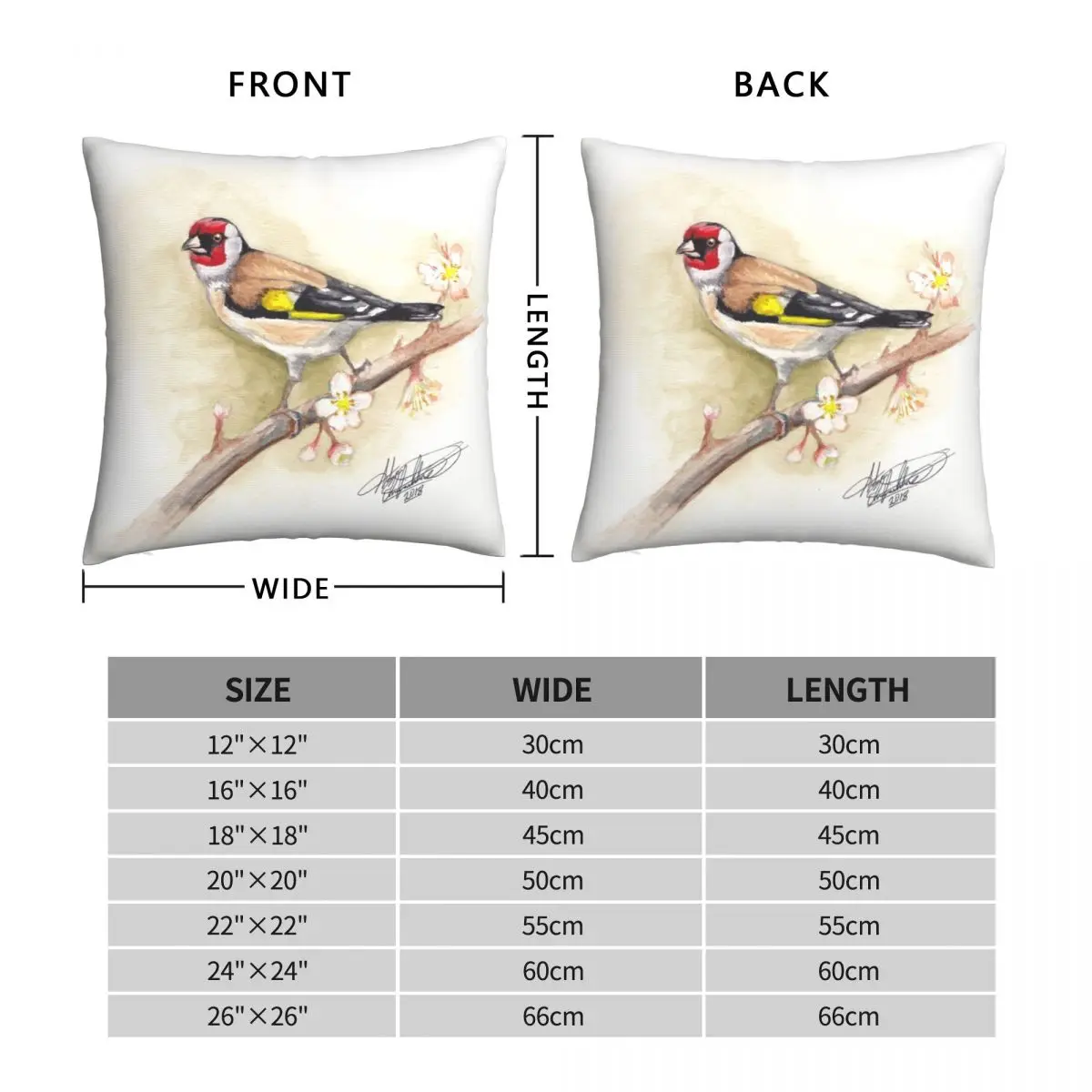 European Gold Finch Pillowcase Polyester Linen Velvet Pattern Zip Decor Throw Pillow Case Sofa Seater Cushion Cover