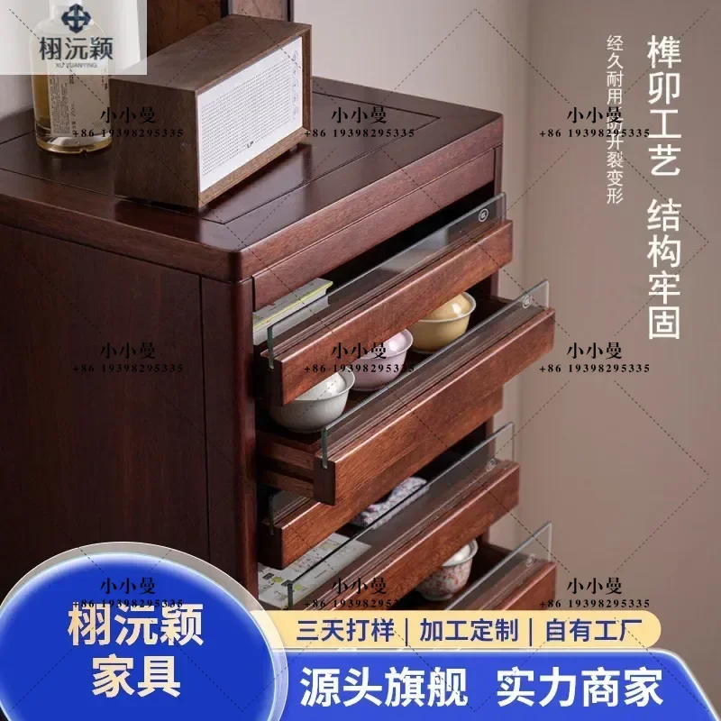 New Chinese Solid Wood Storage Cabinet Multi Layer Locker for Tea Cake Jewelry Display Simple Living Room Furniture