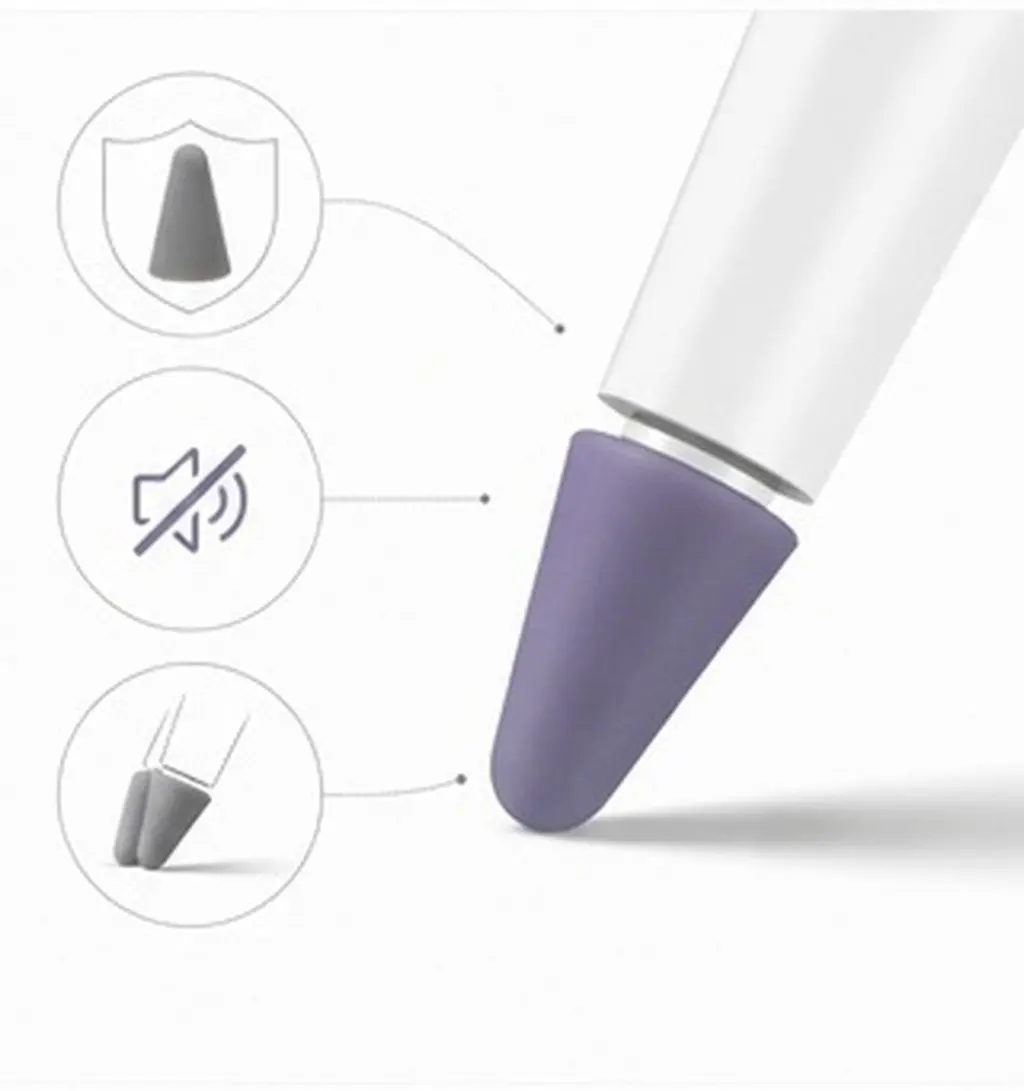 Stylus Protective Cover Silicone Material for 1 2 Full Nib Protection Noise Reduction Screen Grip Drawing