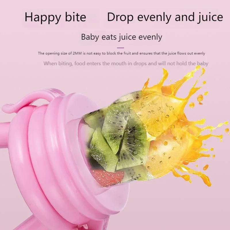 

2-in-1 Baby Fruit Teether & Feeder - 100% Food-Grade Silicone Pacifier with Easy-Grip Ring, Soothing Gum Relief Tool for Infants