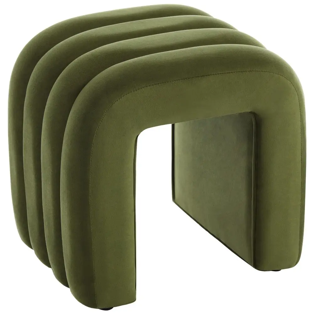 

Ottoman Stool, Footrest for Couch, Modern Vanity Stool for Makeup Room, Living Room and Entryway, Small Cute Footstool Olive Gr