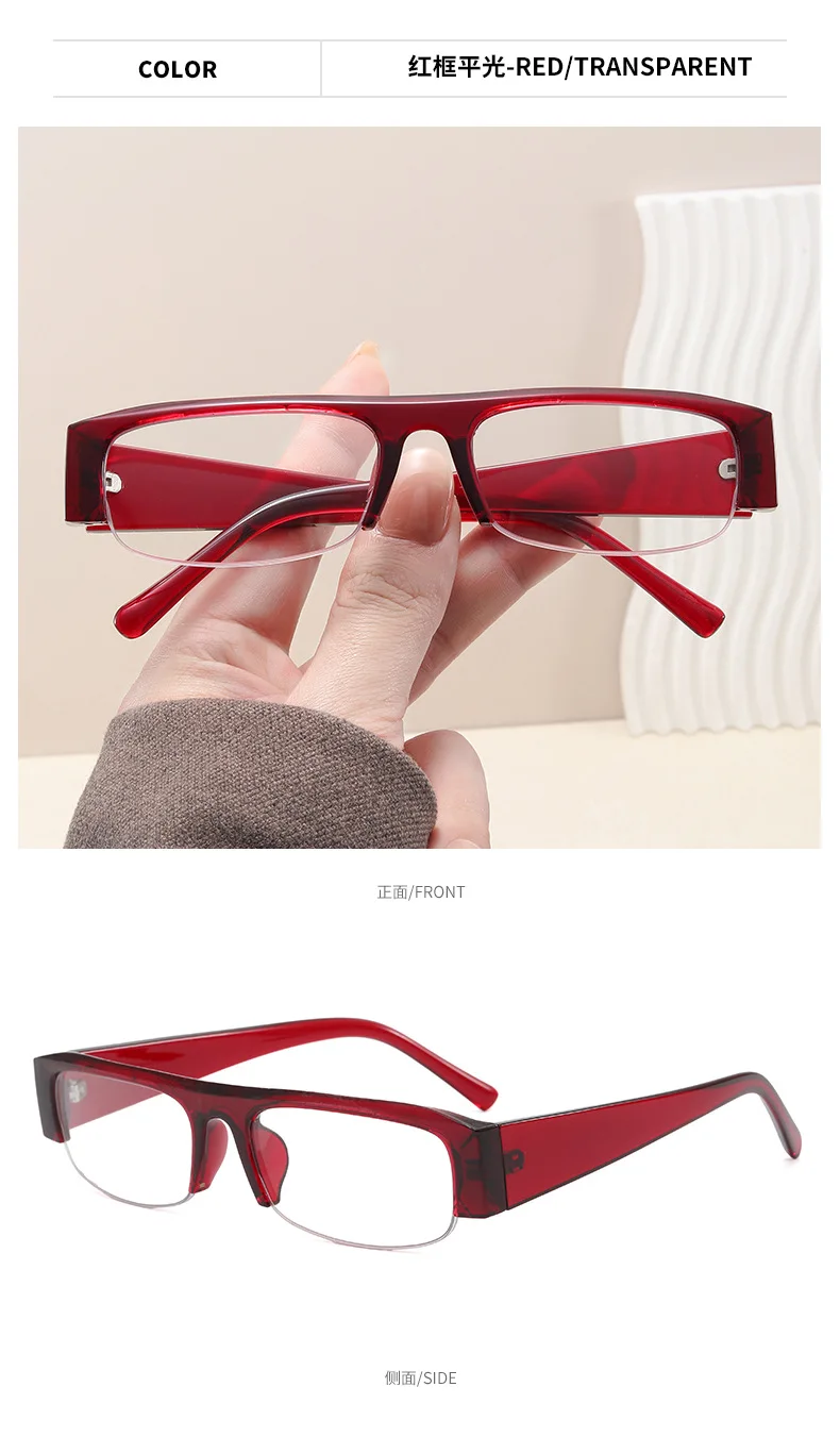 Neue Modische Kleine Quadratische Leoparden-Schwarze Brillenfassung für Damen Vintage Halbrahmen-Sonnenbrille Damen Outdoor-Brillen UV400 – Detail 20