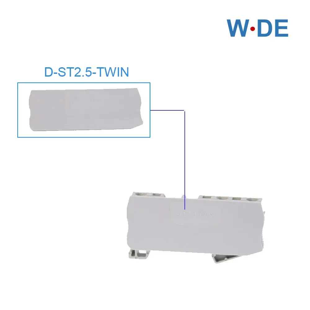 

1 Piece D-ST2.5-TWIN End Cover For ST2.5-TWIN Din Rail Terminal Blocks End Cover Plate