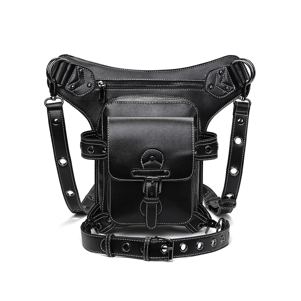 Leg Bag Euro American Punk Multi Back Chest Bag Method Outdoor Cycling Waist Bag Female Creative Trend Locomotive Bag Fanny Pack