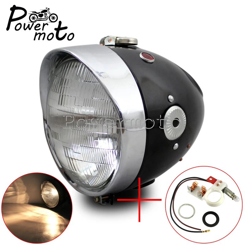 For BMW Zündapp DB DS DBK KS K750 KS750 M1 M72 R12 R61 R75 BW40 Cafe Racer Steel Motorcycle Retro Headlight Front Lamps Headlamp