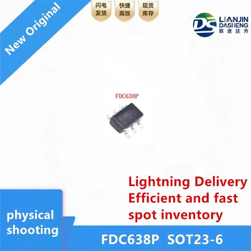 50PÇS/LOTE  FDC638P  SOT23-6  NEW  IN  STOCK