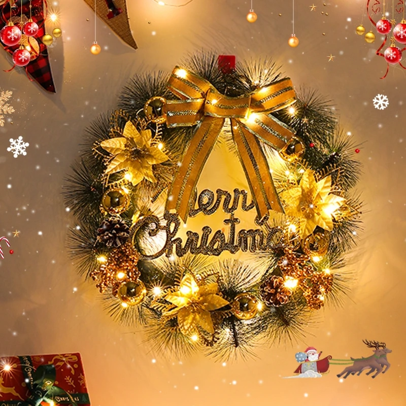 

Christmas Wreath 30 40 50 Cm Artificial Pine Door Hanger Holiday Decor Gift For Home Entryway Living Room Office Cozy Festive