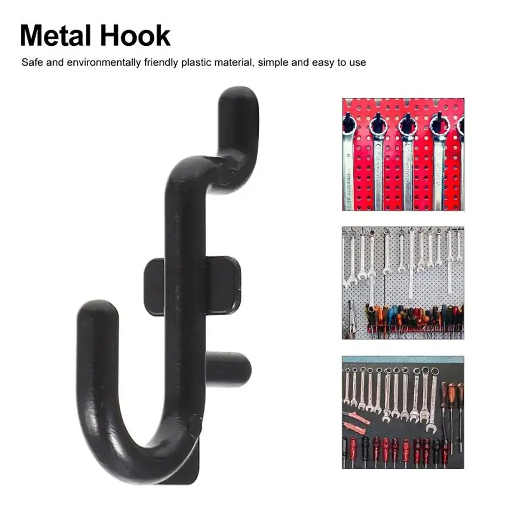 50Pcs New Garage Storage Rack Pegboard Hooks Shop Shelf Hanger J-Type Peg Board Hook Commodity Display Hole Board Wall Hanger