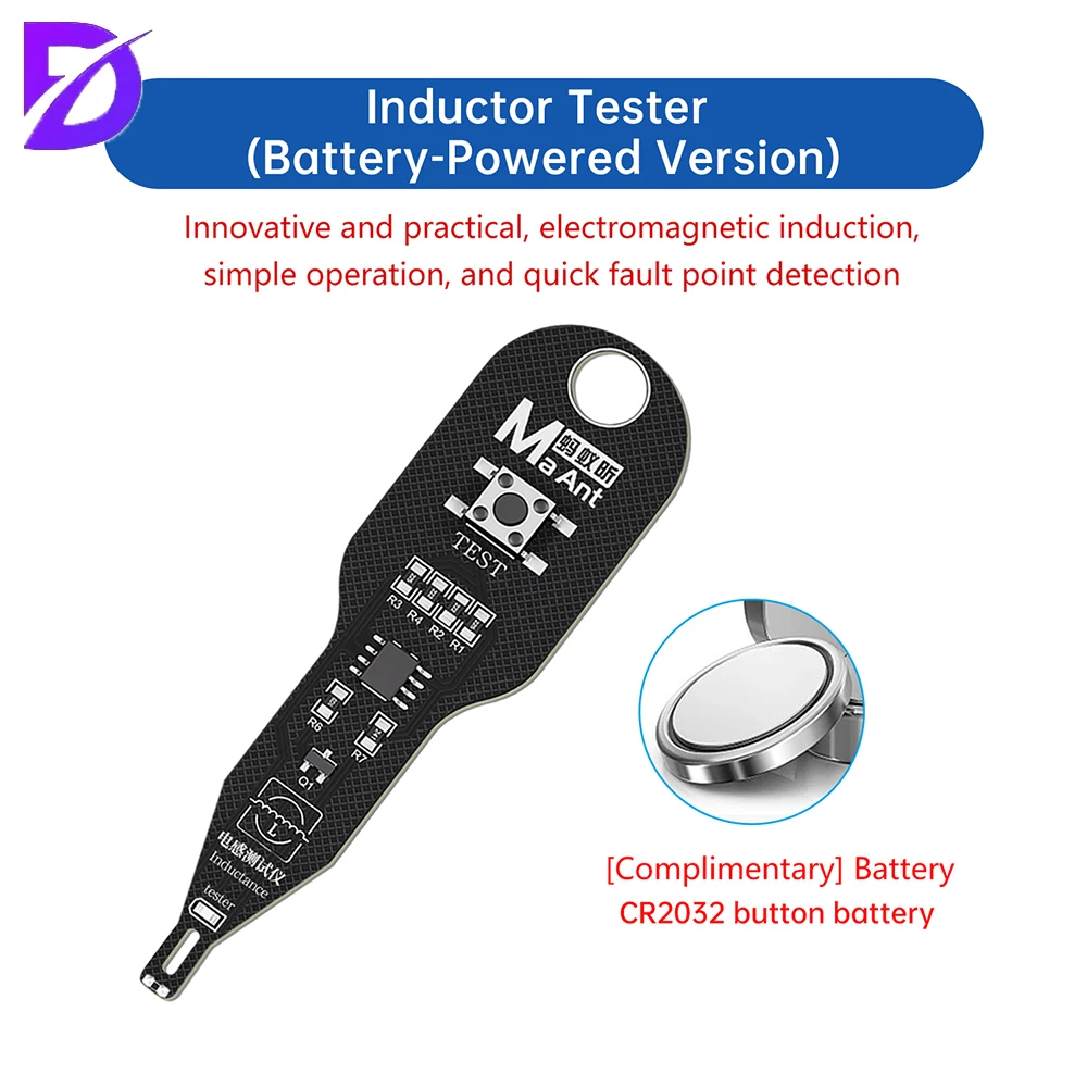 Motherboard Coil Tester M093 Inductance Detector Electromagnetic Induction Tool for Fault Detection with Green LED Indicator