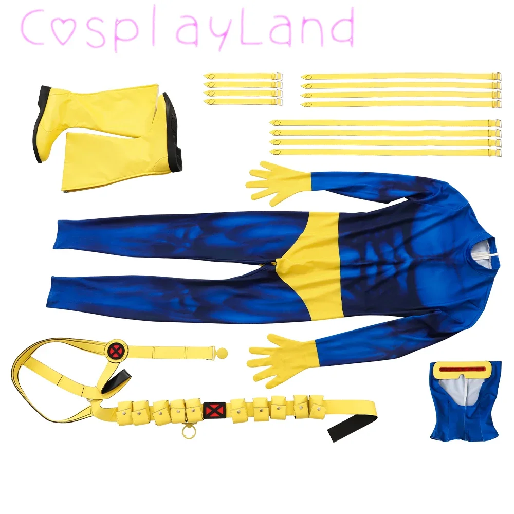 Scott Summers Cosplay Fantasia X 97 Super Villain Costume Combats Disguise for Adult Men Suit Halloween Carnival Party Clothes