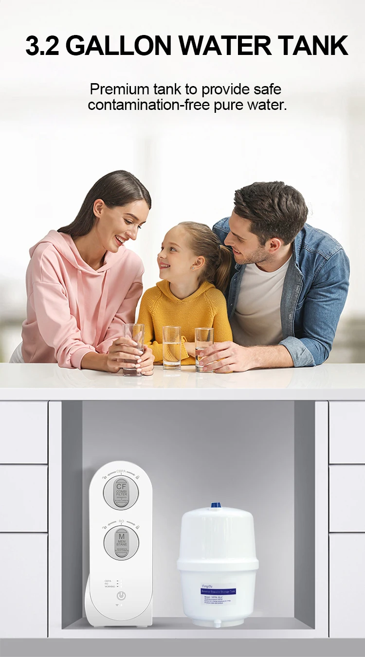 Nobana 100gpd نظام التناضح العكسي تحت الحوض منقي فلتر المياه Home Ro