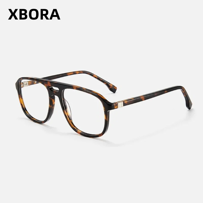 Xbora Board Square Circular Pilot Men's And Women's Frame Small Size Fashion Trendy Daily Casual Tortoiseshell Glasses F3311