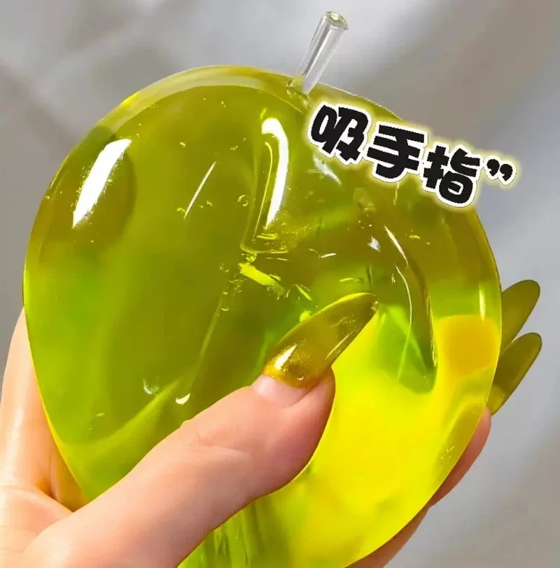 Quetschspielzeug Apfel-Stil Minzblau Kokosöl Handgemachter Ball Geräuscharmer Ball Knautschball Reines Spaßspielzeug Handgemachtes DIY Stressabbau-Spielzeug
