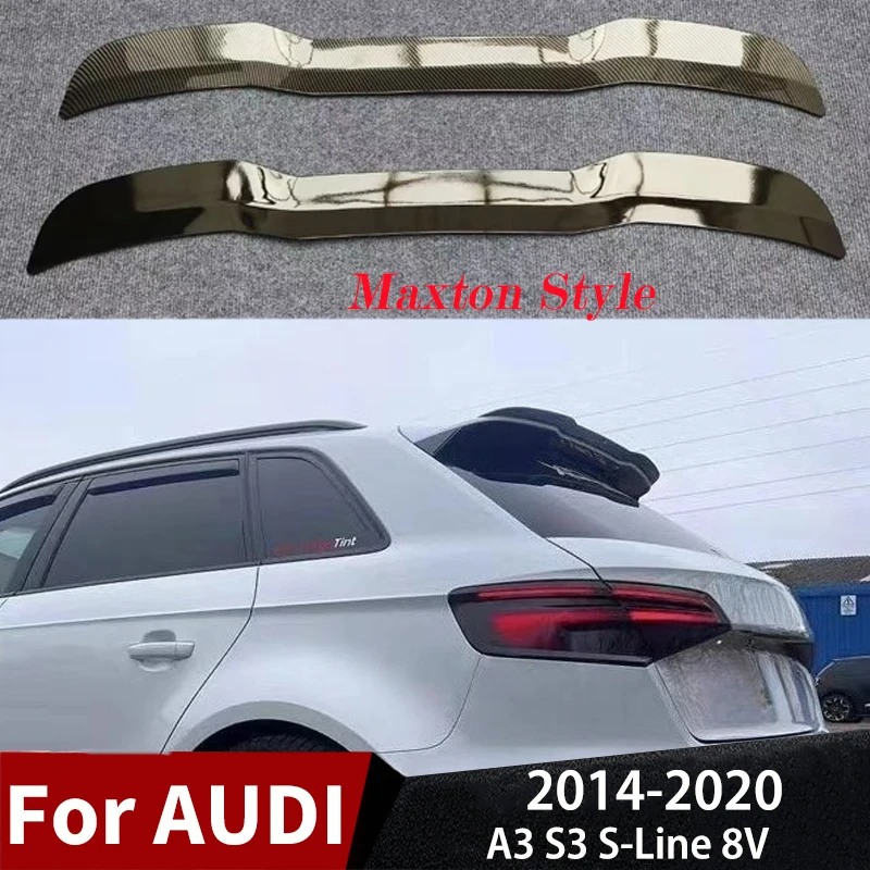 

For Audi A3 S3 S-Line 8V 2014-2020 Maxton Style Odinger Sportback Car Rear Trunk Roof Wings Lip Spoiler Body Kit Tuning