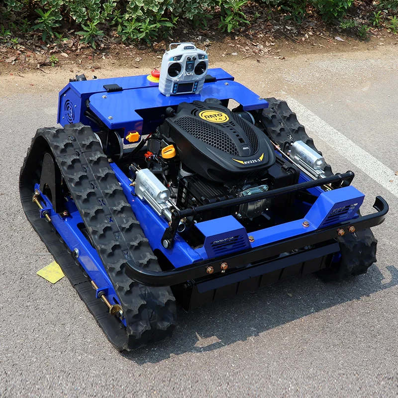 CE Certified 4-Stroke Cordless Lawn Mower High Quality 24V Crawler Chassis Self Propelled Multi-Function Remote Control DIY